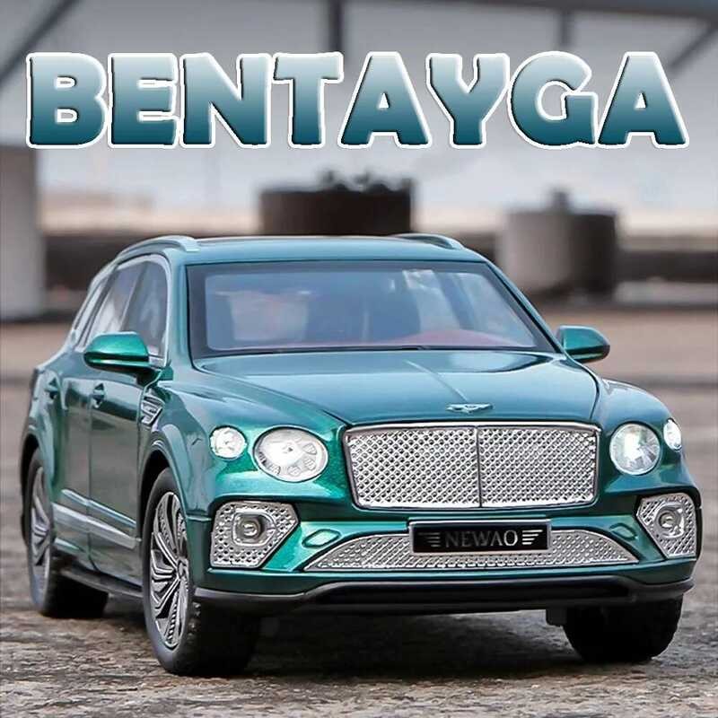 C C 1:24 Bentayga Miniature Car Toy Models Alloy Diecast Vehicles Pull Back 6 Doors Opened Sound Li