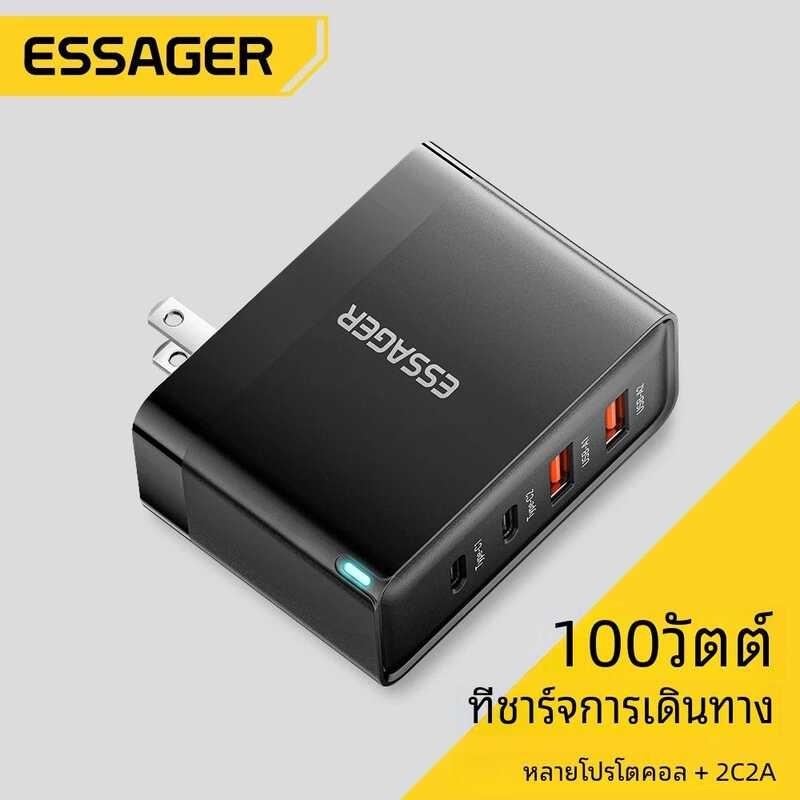 ❤ Essager 100W USB Type C Charger 65W PD Quick Charge4.0 3.0 Type-C Fast Chargingสําหรับiphone