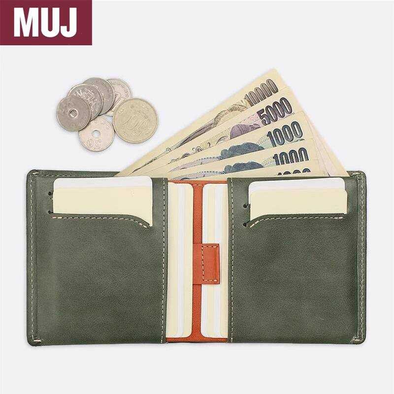 ญี่ปุ่น Muji MUJ กระเป๋าสตางค์สั้นขนาดใหญ่ความจุ Handmade Niche เปลี่ยนชายผู้ถือบัตร All-in-One กระเ