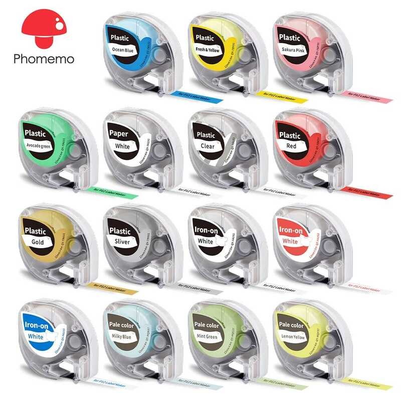 เทปใช้งานร่วมกับ Dymo LetraTag 200B เติม LT-100H สําหรับ Phomemo P12 PRO Label Maker 12 มม.x4m