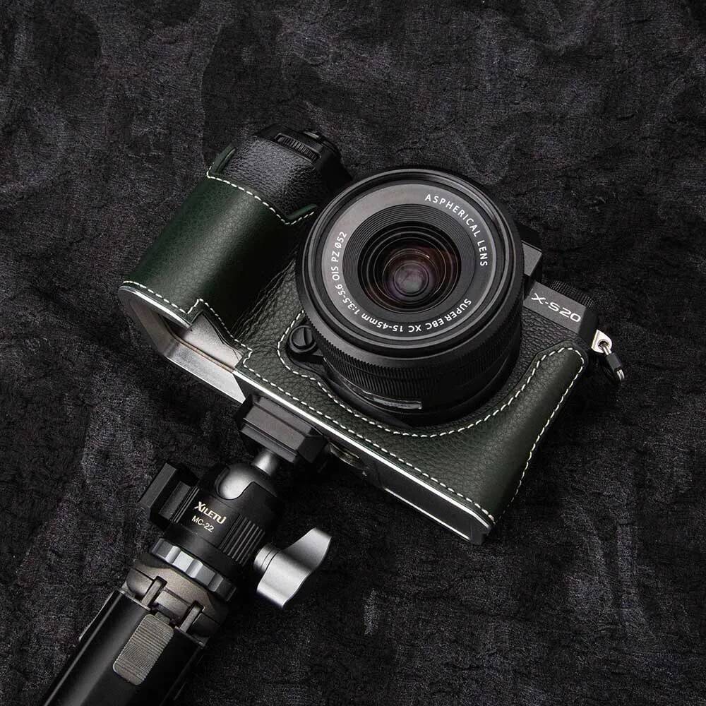 X S20 สําหรับ Handmade กระเป๋ากล้องฐานโลหะ XS20 ของแท้หนัง Cowhide กระเป๋าสําหรับ Fujifilm X-S20 กรณ