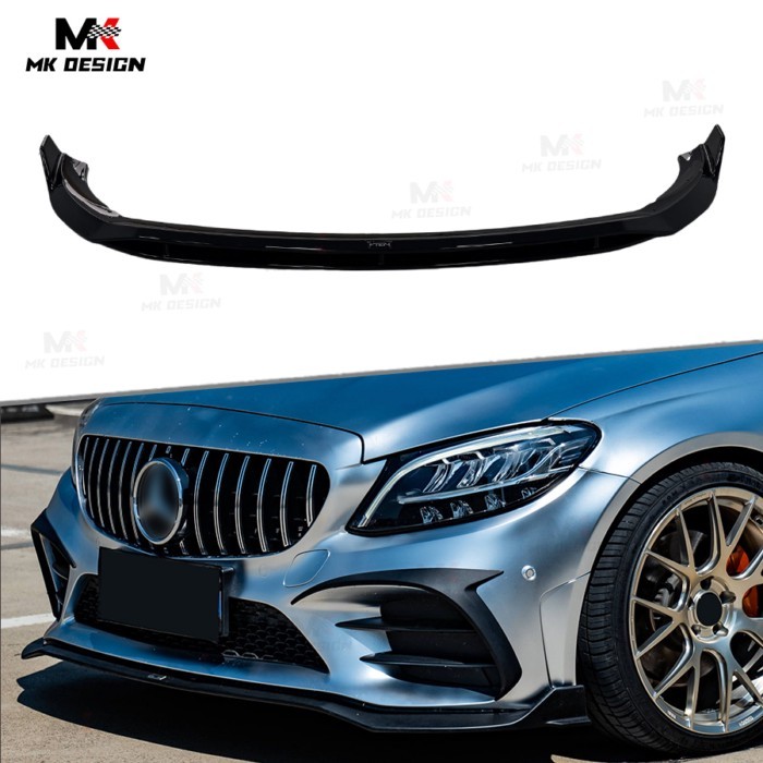 VTEN Style PP Front Bumper Lip Spoiler for Mercedes Benz C-Class W205 C205 C200 C260 4 Doors Sedan