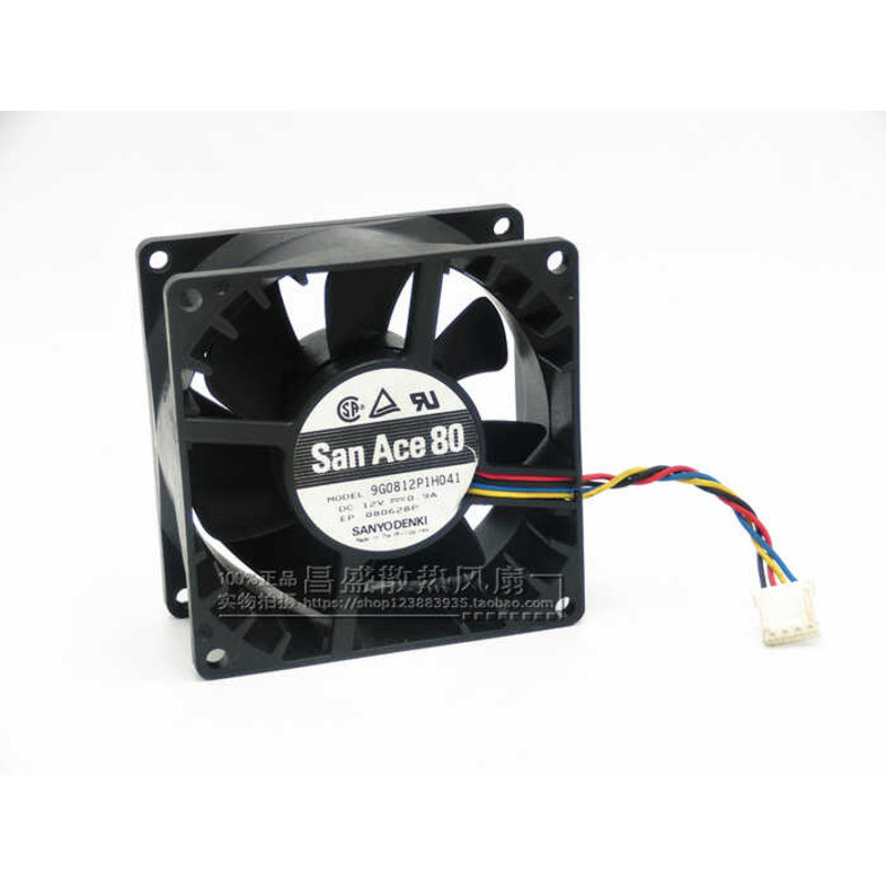 Original SANYO SANYO 9G0812P1H041 12V 0.9A 8 ซม.8038 4 สาย PWM อุณหภูมิควบคุมพัดลม wangh2