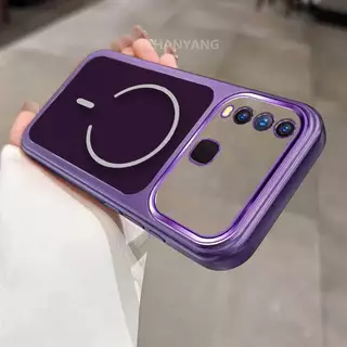 สําหรับ vivo Y11 Y12 Y15 Y17 Y19 Electroplated โปร่งใสหน้าต่างขนาดใหญ่สีพื้นหลังเคสโทรศัพท์ความงามซิลิโคน TPU minimalist soft Case