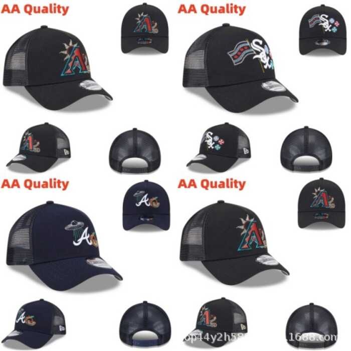 AA Hat Hard Top Net Cap LA Dodgers Baseball Hat Sunshade NY Cap