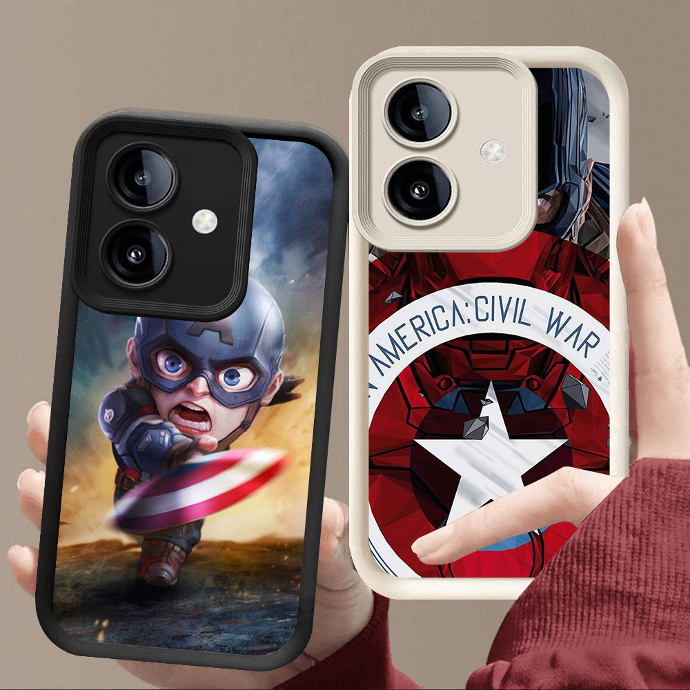 R82 ปลอกกัปตันอเมริกาสําหรับ OPPO A3 A5 Pro A5X A3X 5G สีดําและสีขาว