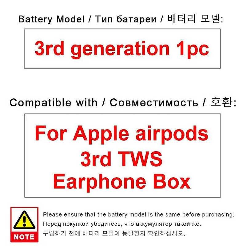 Battery 3rd generation 1pc 0 For Apple Airpods 3rd Earphone Box