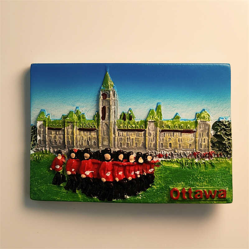 แคนาดา Capital Ottawa การก่อสร้างอาคารสํานักงานพิธีการหัตถกรรมแม่เหล็กตู้เย็นสติกเกอร์คอลเลกชัน