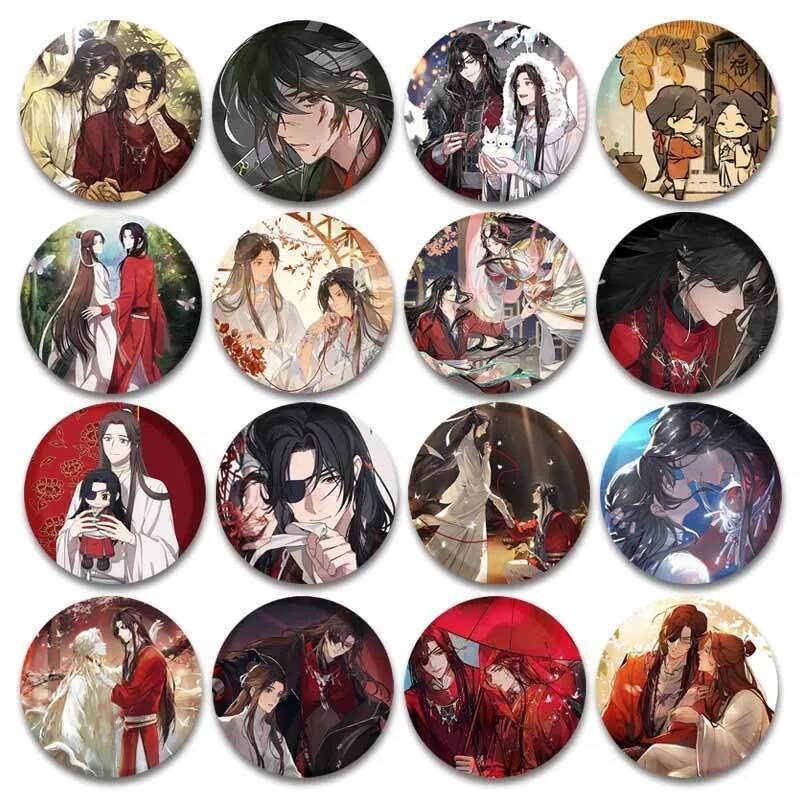 BL อะนิเมะ Tian Guan Ci Fu Badge Handmade Tinplate เข็มกลัด Heaven Officials Blessing Hua Cheng การ์
