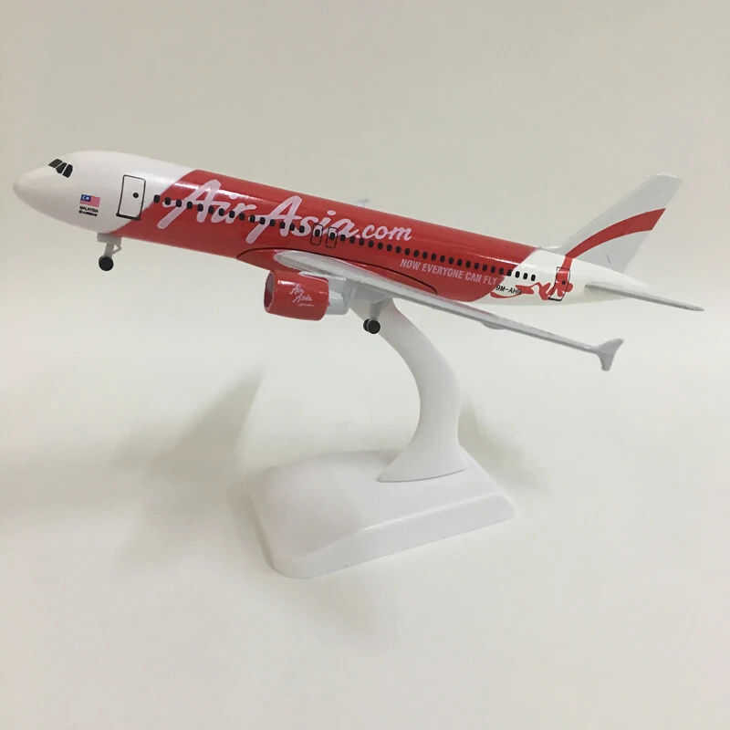 C เครื่องบินขนาดโลหะ 20 ซม.Airbus A320 Air Asia Aires เครื่องบินรุ่นเครื่องบิน 320 Replica Diecast