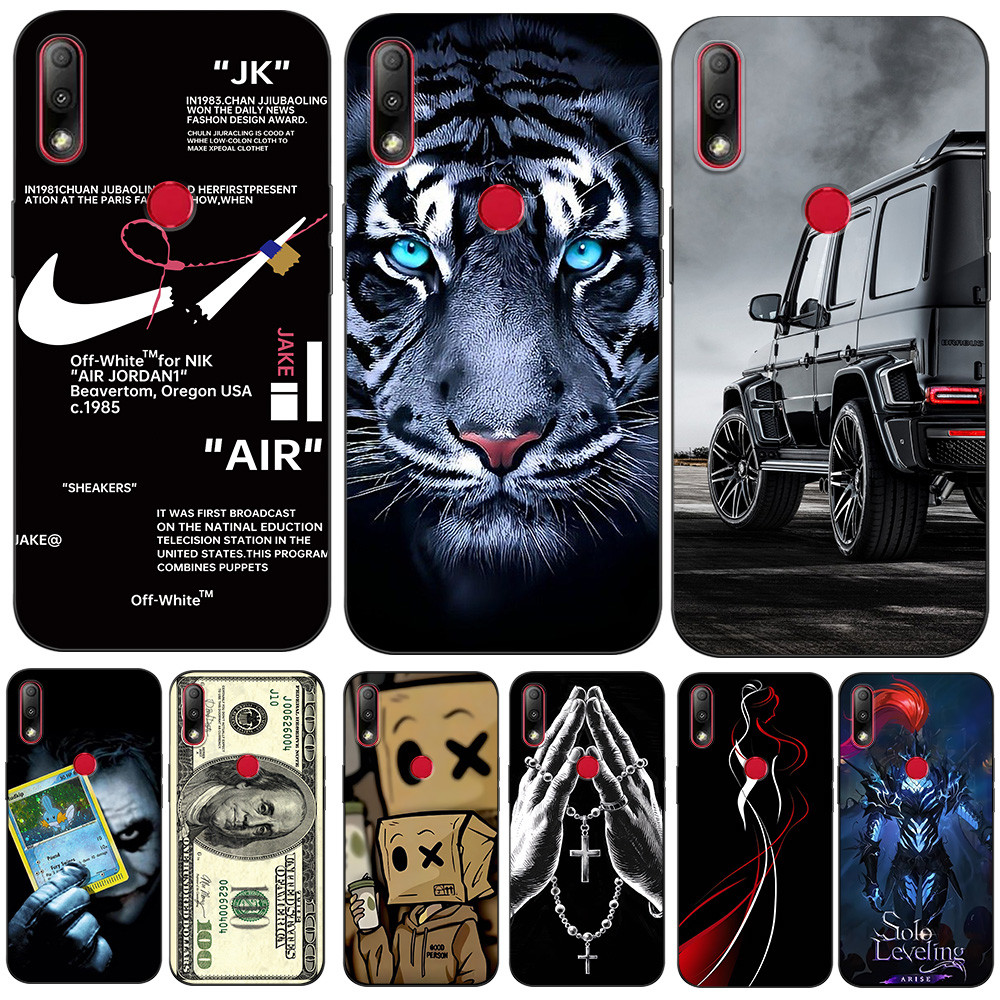 สําหรับ ASUS Zenfone max ZB634KL เคสโทรศัพท์ฝาหลังซิลิคอนสีดํา Tpu สีดํารูปแบบรถเสือเงิน dollar ตลก