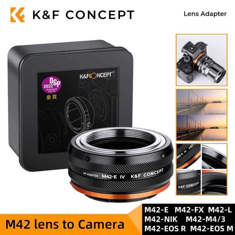 C K&F Concept Camera Lens Adapter For M42 Mount Lens To Sony E NEX Canon EF EOS R EOS M Nikon F Z F