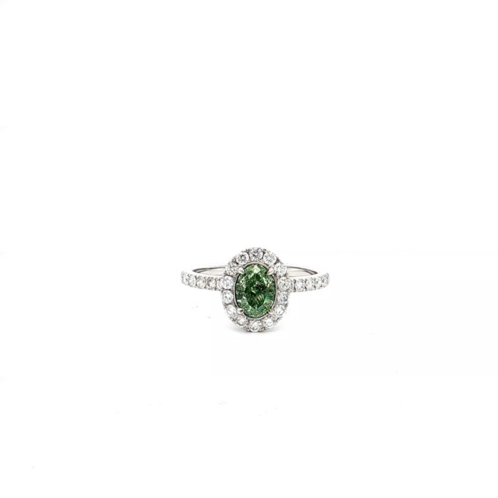 1.00 Carat Fancy Green VS Clarity Diamond Ring