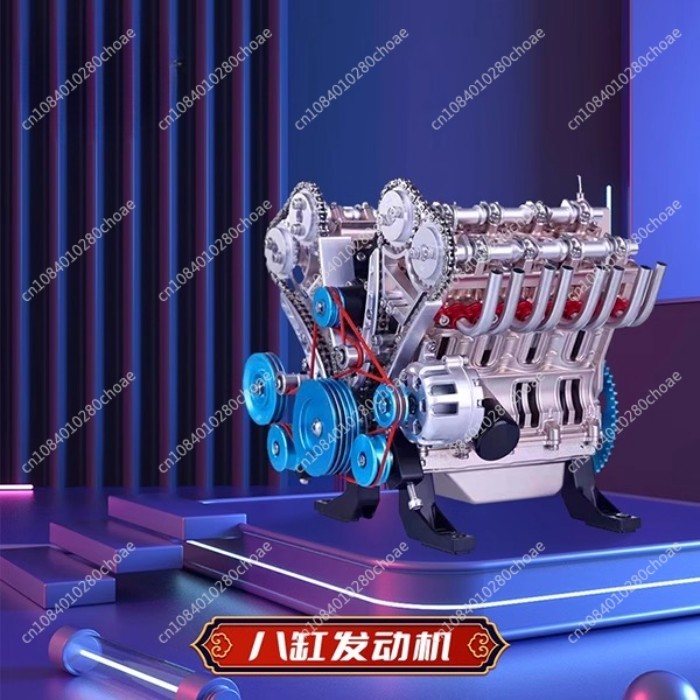 Metal V8 Engine Model Kit - 8 Cylinder DIY Assembly Car Engine with Working Mechanism, Collector's