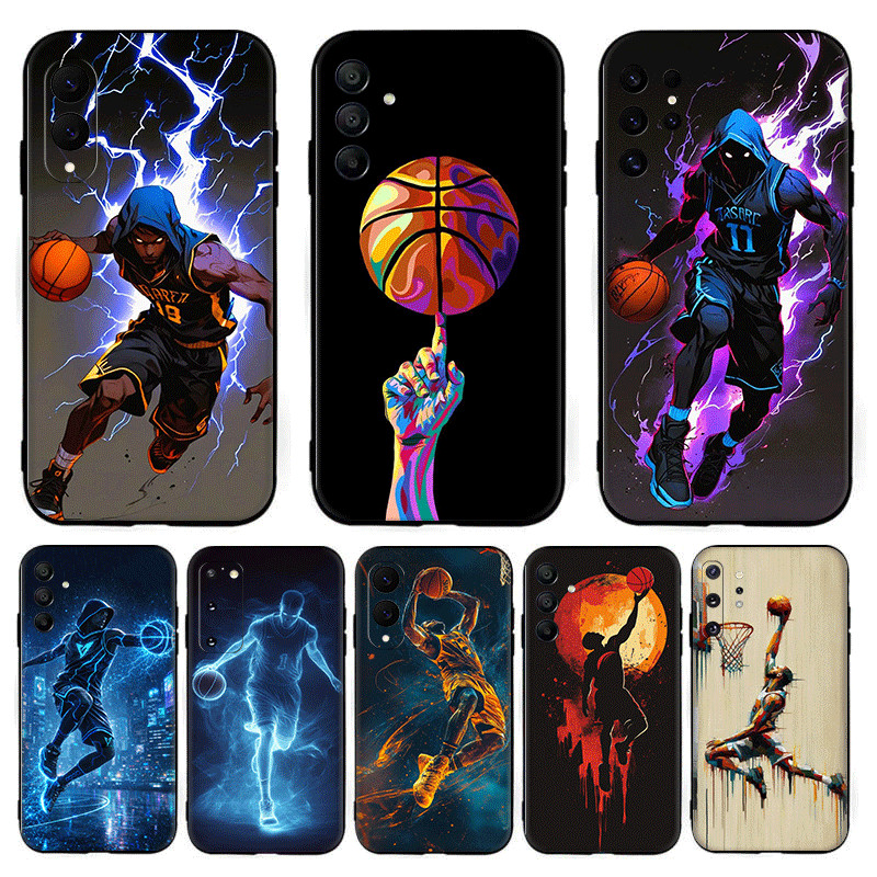 บาสเกตบอล Graffiti กรณี da.7 สําหรับ Samsung A6 Plus A7 A8 A9 A02 M02 A10S A11 A12 A13 ความเข้ากันได
