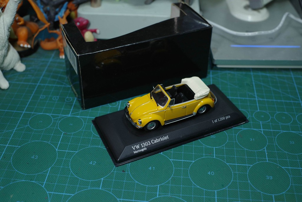 Mini Cut MINICHAMPS 1/43 Volkswagen VW 1303 Convertible 1972 สีเหลือง