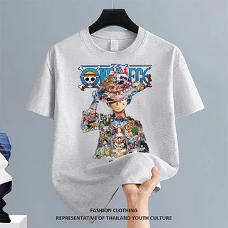 ผู้ชาย สีดําแขนสั้น คอกลม FASHION CASUAL สตรีทแฟชั่น เสื้อยืด เสื้อยืดผู้ชาย COOL OVERSIZE สีขาว-ดำ ลายการ์ตูน วินเทจ