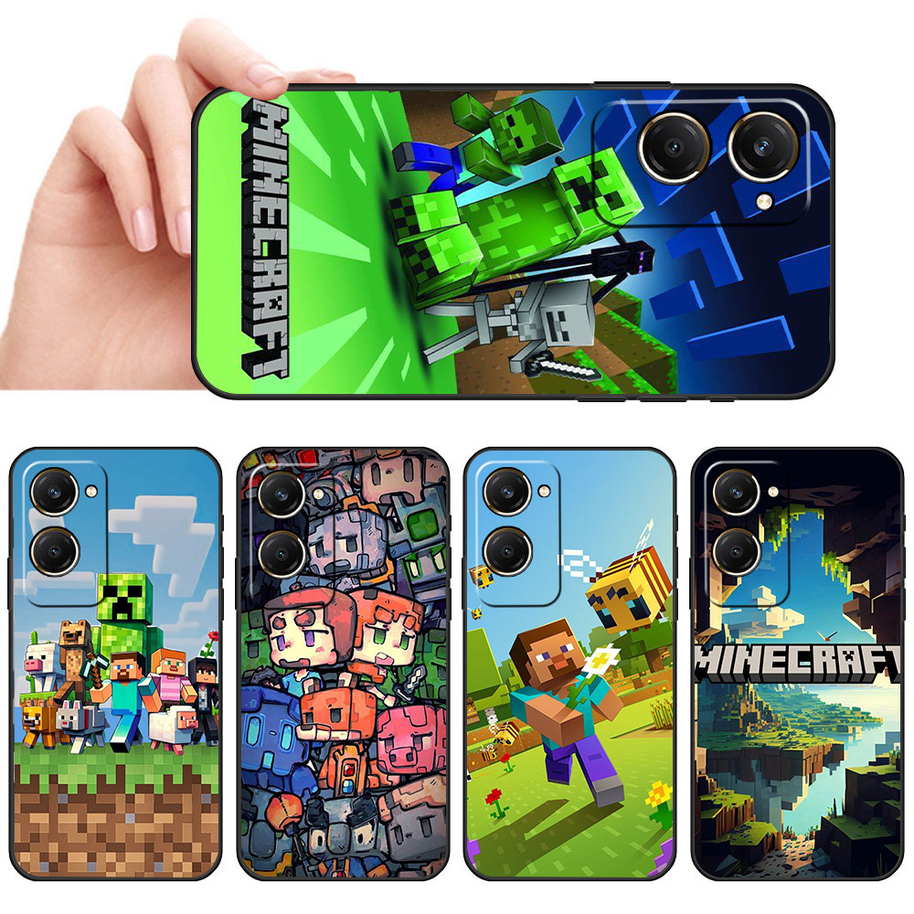 เคสโทรศัพท์สีดํานุ่มสําหรับ VIVO Y03 Y30T Y18 Y18S Y18E Y37M T3 Z9 lite SX31 Minecraft เกม caseg