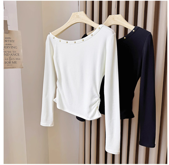 95117 คอปกเฉียงปิดไหล่แคบ-เอว