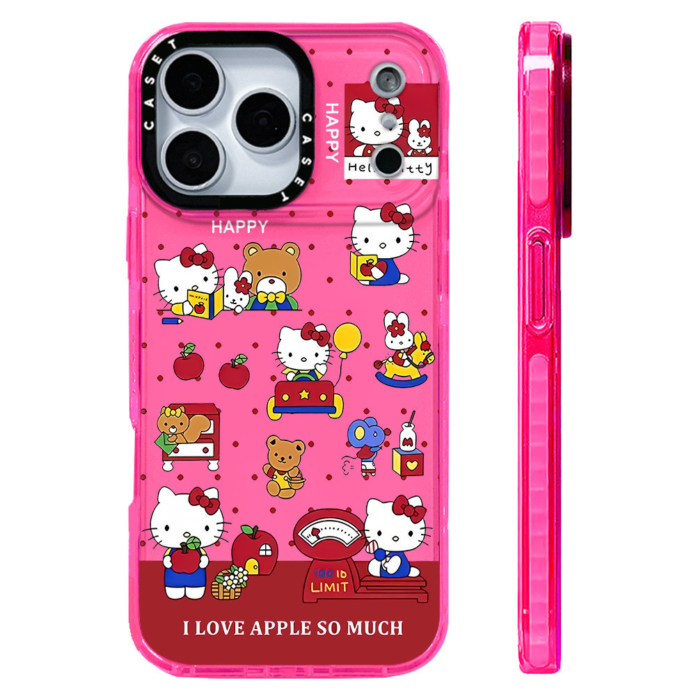 น่ารัก Happy Hello Kitty หมีน้อยสําหรับ IPhone 11 13 15 16 17 Pro Max 17AIR 12 Mini Cover X XR XS Max ซิลิโคนนุ่มกันชนใส SE 2022 6 7 8Plus ปลอกกันกระแทก ราคา ถูกที่สุด ดีลบีเคเค แกลเลอรีภาพที่ 5