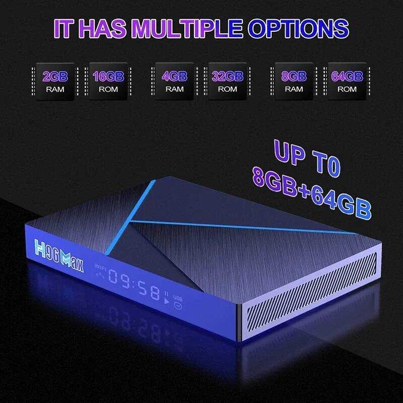 ▥ H96 Max V56 Android 12.0สมาร์ททีวีกล่อง8k Rk3566 Cortex-A55 Dual Wifi 2.4G/5.8Ghz 8Gb 32Gb 64