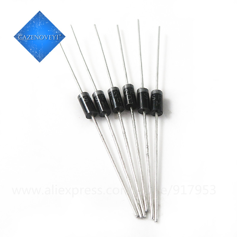 100 ชิ้น SF28 Super Fast Rectifier Diode 2A 600V DO-15 ในสต็อก