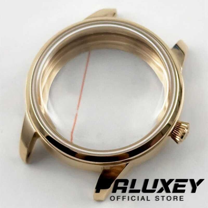 ▥ 33Mm Rose Gold สุภาพสตรีผู้หญิงค็อกเทลนาฬิกาสแตนเลสกรณี S Crown Fit สําหรับ Nh34 Nh35 Nh36 Nh