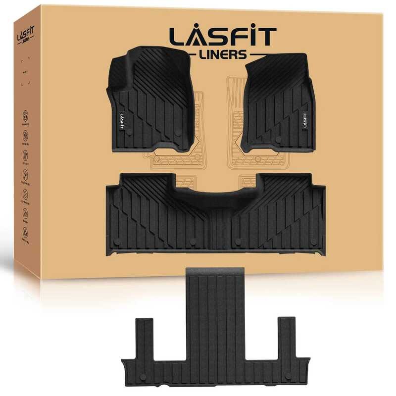 LASFIT Mats Cadillac 2021-2025 (ไม่สําหรับ 2025 Escalade IQ) fit 7 SeatsTPE Floor Liners 1st 2nd & 3
