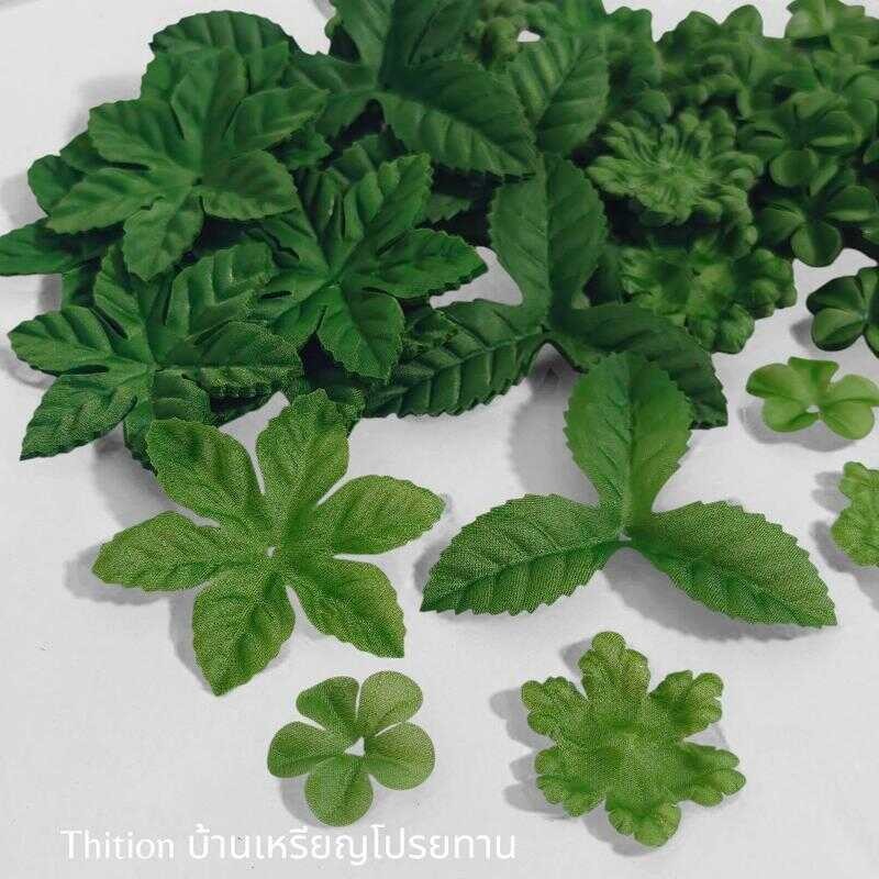 ใบผ้า 6 แฉก 3 ใบมังคุด และใบสตอเบอรี่ มี 2 ขนาด 100 ใบ และ 1 ขีด ราคาต่อ ถุง อุปกรณ์ตกแต่ง C2c