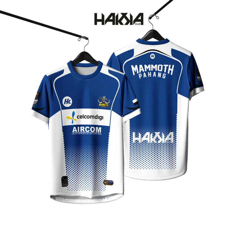 เสื้อฟุตบอลยีราฟ STL Pahang Mammoth 2026 สำหรับท่านชายและหญิง ดีไซน์คอลลาแบบเรโทรเต็มพิมพ์ มัครไมโคร