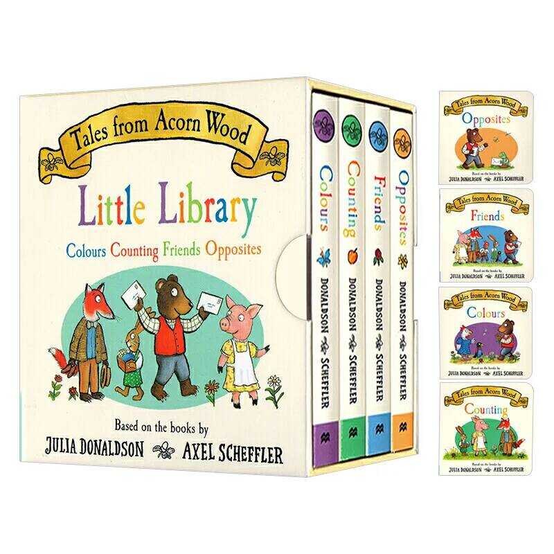 4books/set Tales From Acorn Wood Little Library Juli Donaldson, Baby Children อายุ 1 2 3, หนังสือภาพ