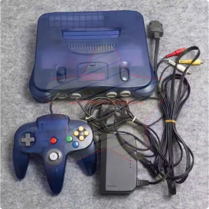 Original Game Console N64 Host Body, Blue Transparent, Black