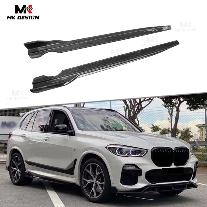 Carbon Fiber Side Skirts Extension Lip Aprons for BMW X6 G06 X5 G05 2018-2022 K Style Side Skirts C