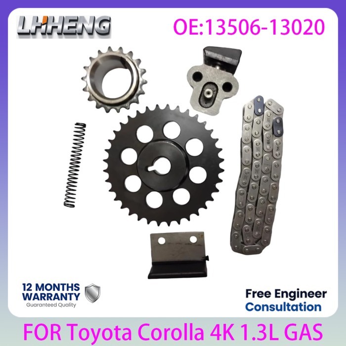 Engine Timing Chain Kit OEM 13506-13020 For Toyota 1.3L 1.3 L T GAS 4K Engine Complete Timing Repai