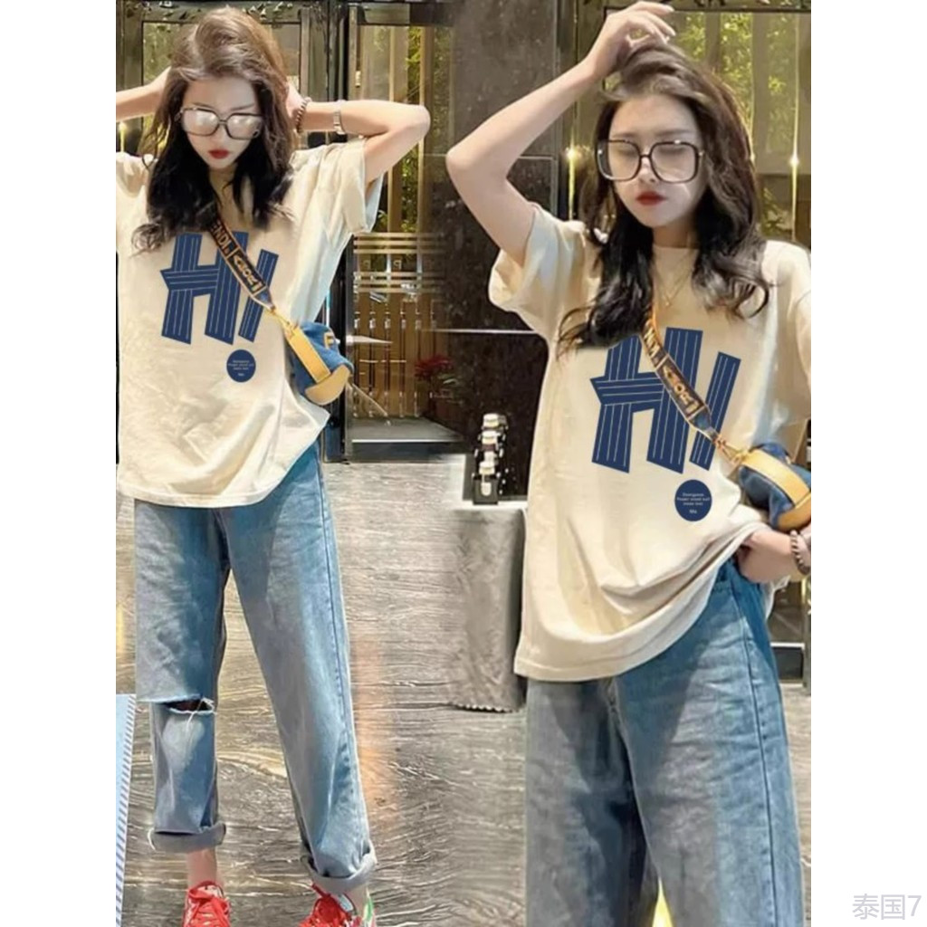 COD   (ส่งในกรุงเทพฯ) MAO Shop เสื้อยืดคอกลมแขนสั้นพิมพ์ลายใหม่