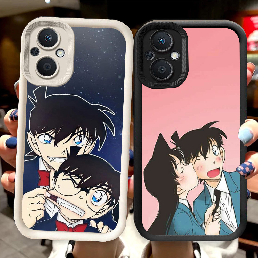 R97 Detective Conan Casing สําหรับ OPPO Reno 8Z 7 7Z 8 Lite 5G สีดําและสีขาว