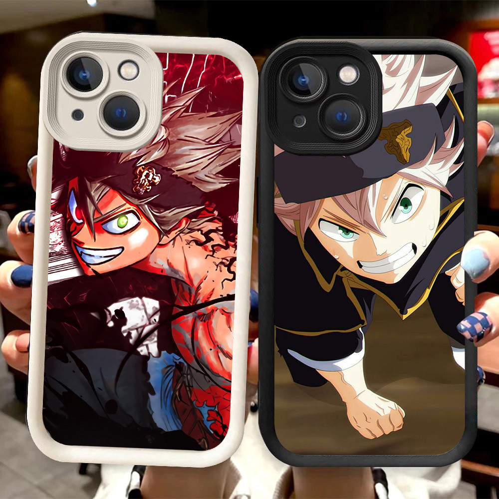 R96 Black Clover Casing สําหรับ iPhone XS 15 XR X Pro Max สีดําและสีขาว