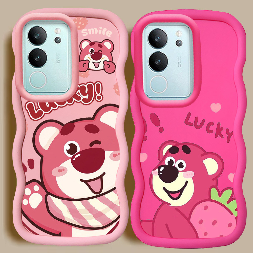 MERAH KL34 เคสล็อตโซ่สําหรับ VIVO Y100 V40 V50 V30 SE V29 Y19S Pro 5G กรณีสีชมพู