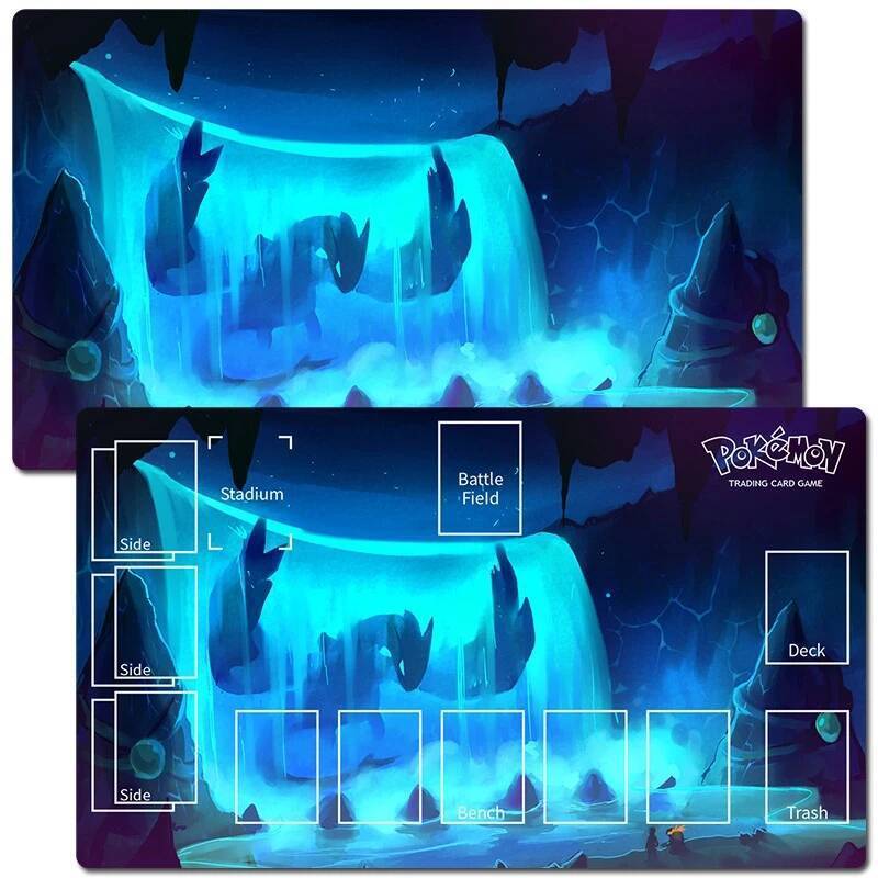 Pokemon Table Playmat Lugia TCG CCG Play Mouse Pad Trading Card เกม Mat อะนิเมะ Battle Card เย็บขอบ