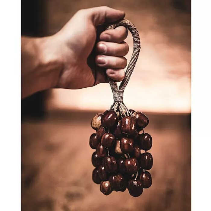 Nut Shell Rattles Sound Bundles Wind Chimes ผลไม้ Hand Chimes String Chimes การยอมรับสมาธิเสียงบําบั