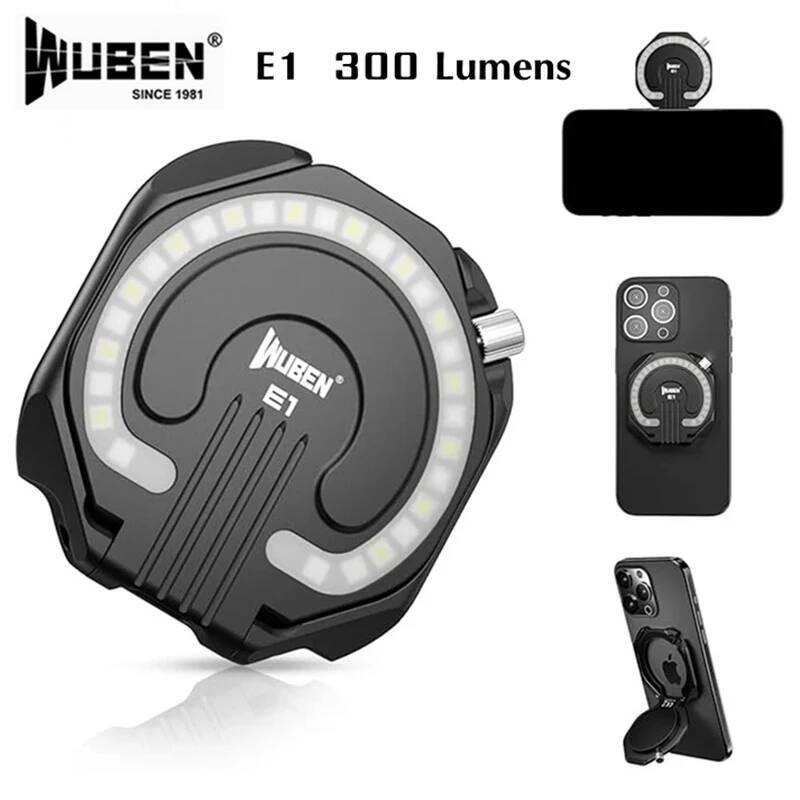ไฟฉาย WUBEN E1 Selfie Light ขนาดเล็ก 300ลุมินส์ กันน้ำ มีแม่เหล็กและชาร์จได้ พกพาสะดวก