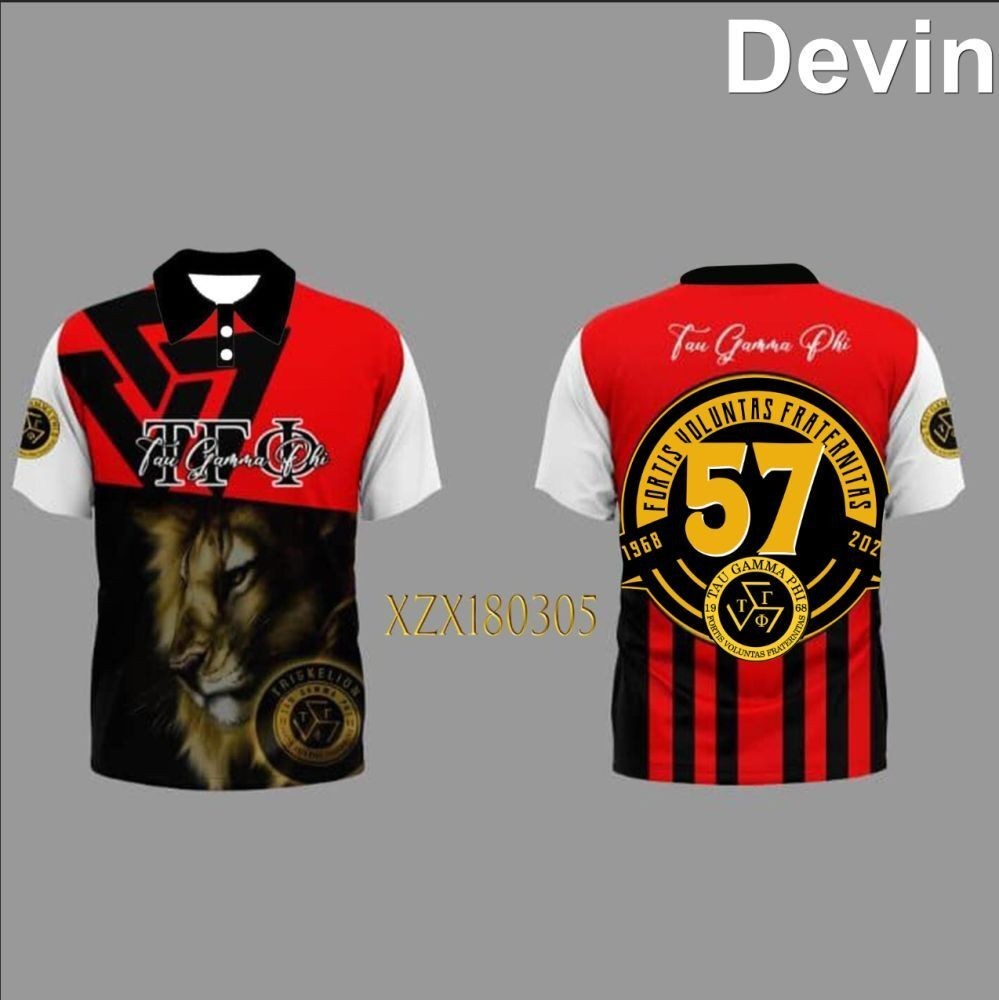 Tau Gamma Phi 57th Year Polo T - Shirt: สัญลักษณ์ "Live and Let Live" ศิลปะระเหิด โพลีเอสเตอร์น้ําหน