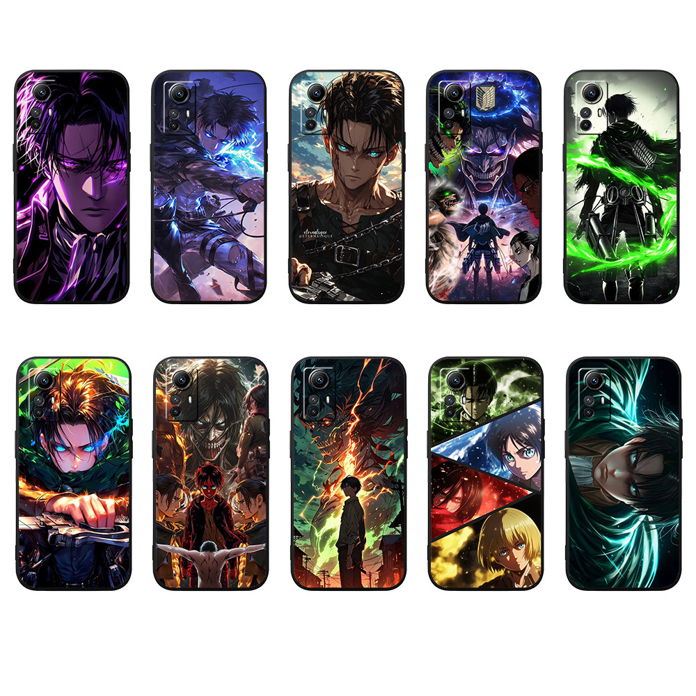 เคสโทรศัพท์สีดําแบบนุ่มแฟชั่นสําหรับ Xiaomi Redmi Note 12S 4G 12X Attack on Titan caseg