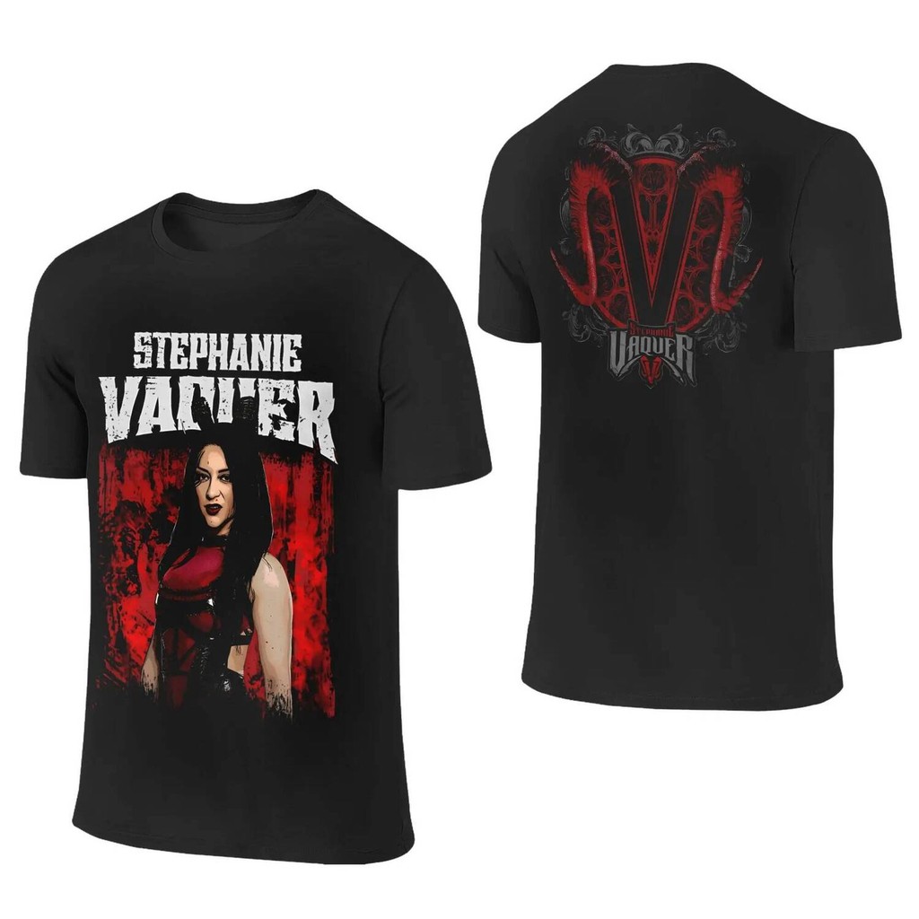 Stephanie Vaquer เสื้อยืดVintage Cotton T-Shirt ผ้าฝ้ายวินเทจ แบบโอเวอร์ไซซ์ คอเตี้ย เหมาะสำหรับฤดูร