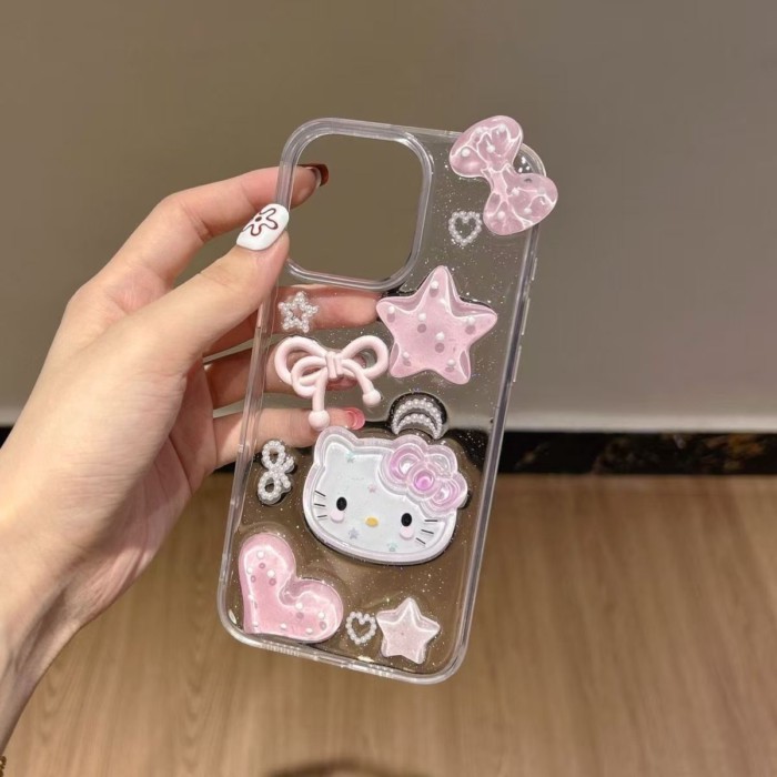 เคสโทรศัพท์ 17pro สีชมพู 17promaxkitty Cat 16pro 16pro