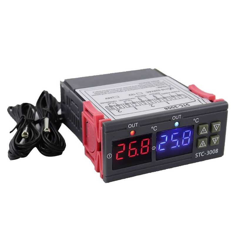 STC3008 Dl Digital Temperature Controller สองรีเลย์เอาต์พุต 12V 220V Thermoregulator Thermostat พร้อ