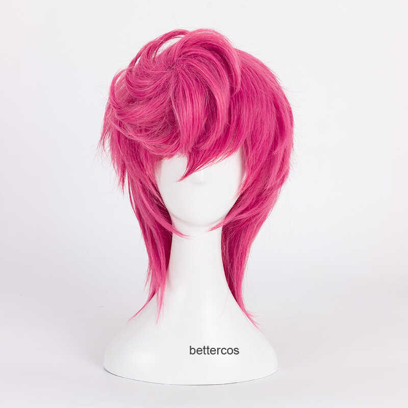 วิกผม.Cosplay แบบ Rose จาก JoJo's Bizarre Adventure ในสีชมพู