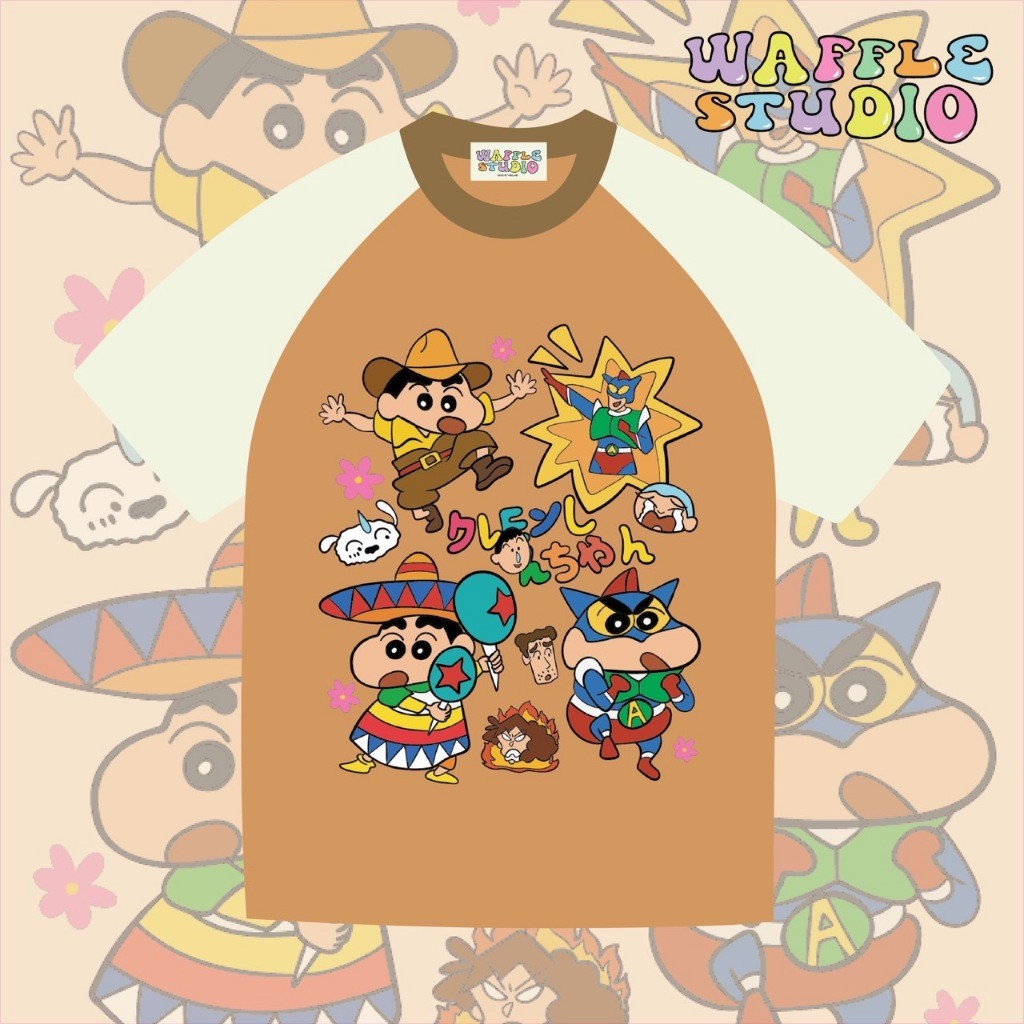 [ ส่งฟรี  ] 2Tone GOLD/CREAM เสื้อยืดโอเวอร์ไซส์ ผ้าคอตตอน 100% เสื้อยืด เสื้อยืดเกาหลี การ์ตูน WAF