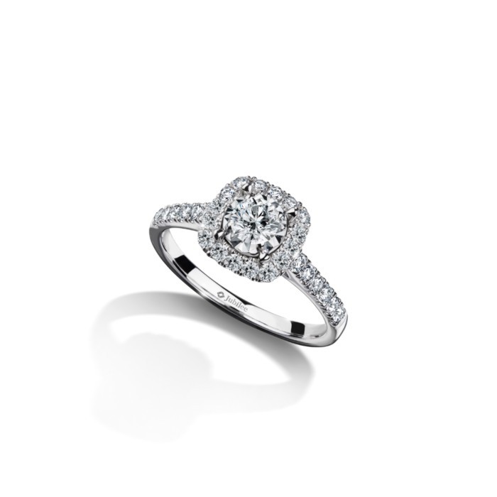Jubilee Diamond แหวนเพชร Square Halo Diamond Ring เพชรแท้