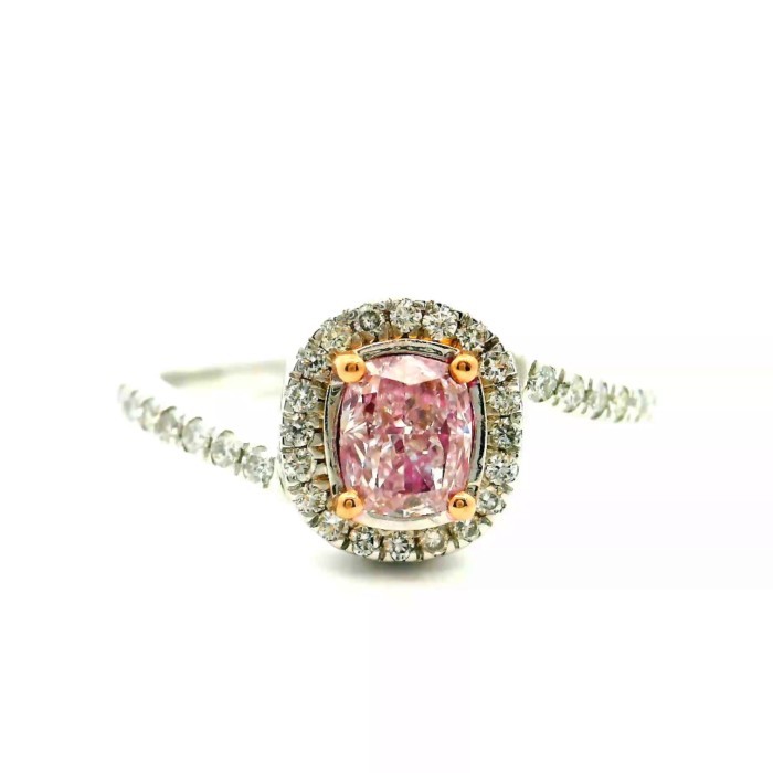 0.53 Carat Faint Pink SI2 Clarity Diamond Ring
